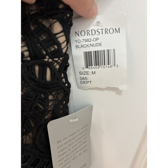 Harlyn Black Embroidered Lace Midi Dress Sz M NWT - Picture 5 of 6